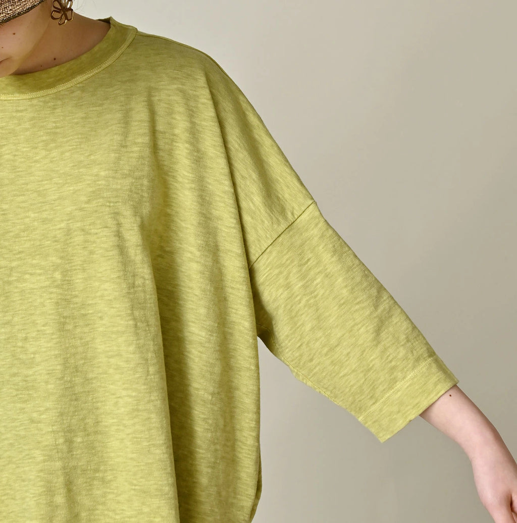 45 Plant Dyed Tenjiku Big Slit T-shirt Detail