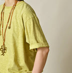 Plant Dyed Tenjiku 908 Ocean T-shirt Detail