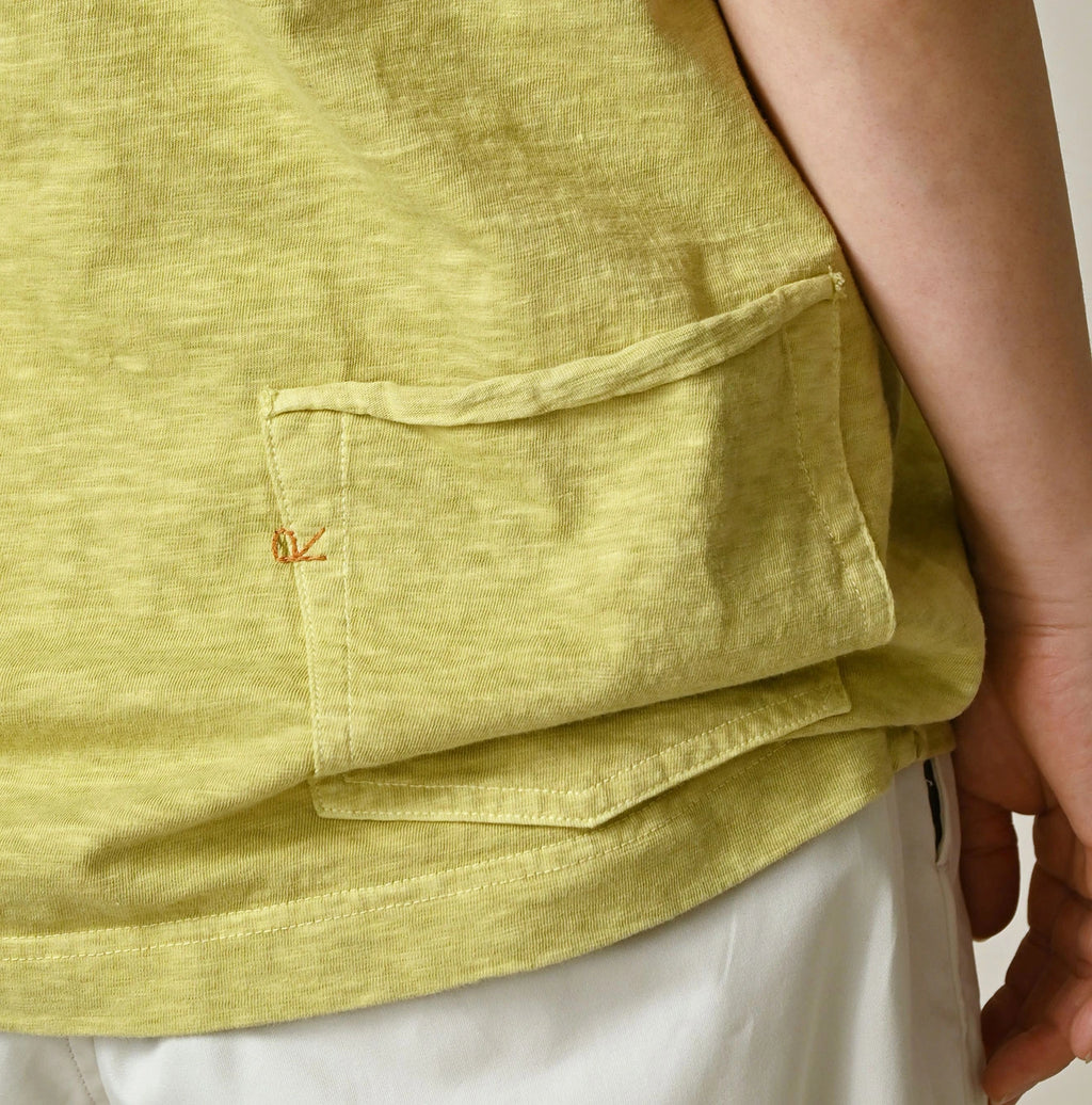 Plant Dyed Tenjiku 908 Ocean T-shirt Detail