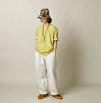 Plant Dyed Tenjiku 908 Ocean T-shirt Female Model