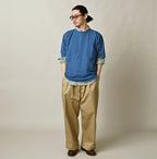 Plant Dyed Tenjiku 908 Ocean T-shirt Male Model
