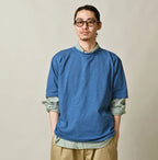Plant Dyed Tenjiku 908 Ocean T-shirt Male Model
