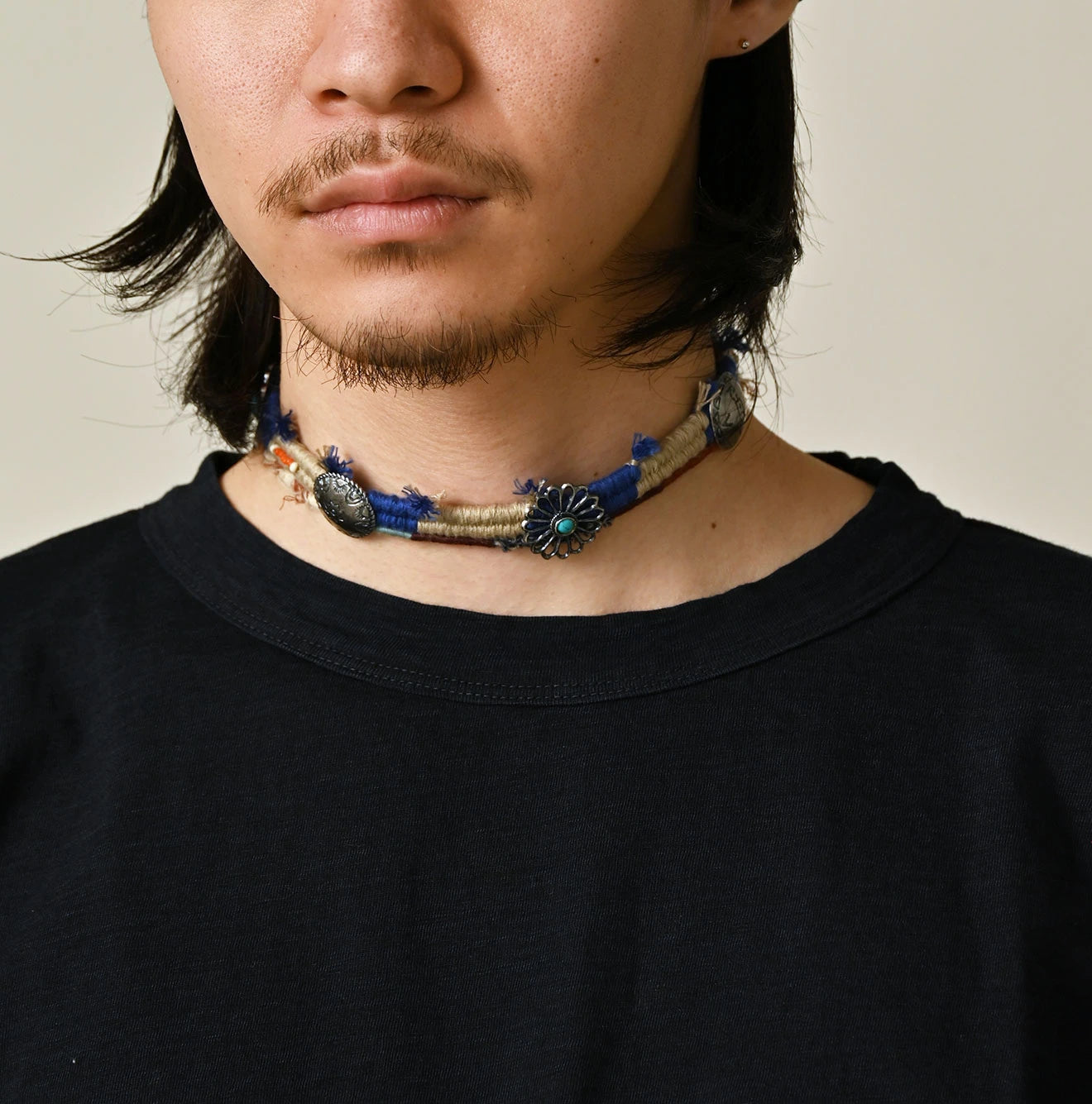 Indigo Tenjiku 908 Ocean T-shirt Detail