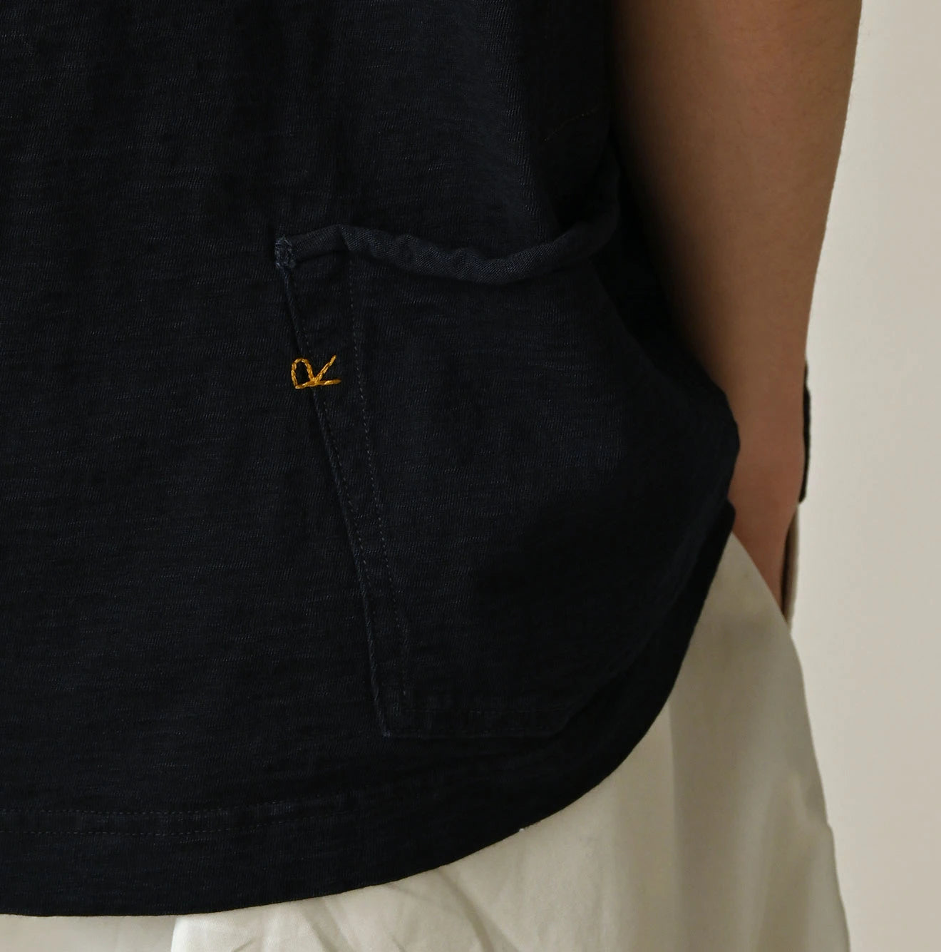Indigo Tenjiku 908 Ocean T-shirt Detail