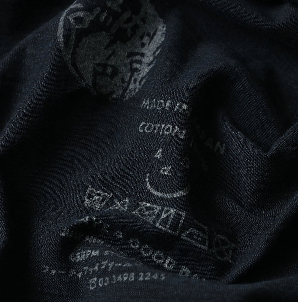 Indigo Tenjiku 908 Ocean T-shirt Detail