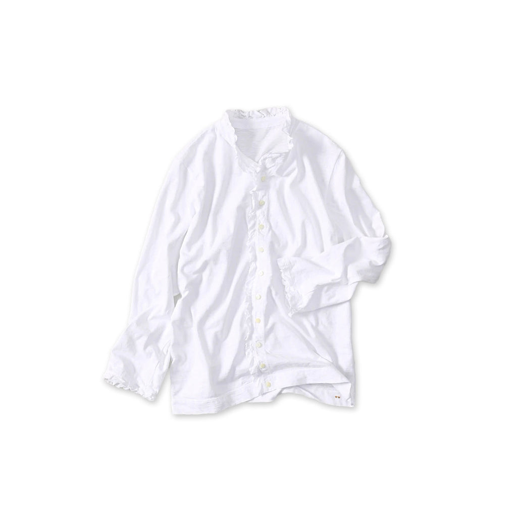 Tenjiku Frill Square Cardigan White