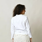 Tenjiku Frill Square Cardigan Female Model