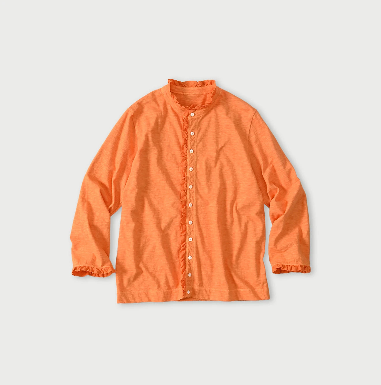 45 Plant Dyed Tenjiku Frill Square Cardigan Marigold