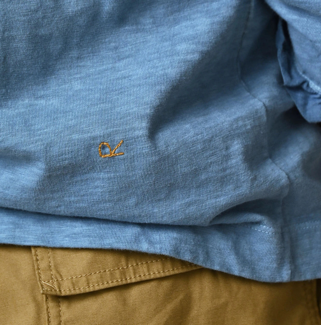 45 Plant Dyed Tenjiku Frill Square Cardigan Detail