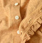 45 Plant Dyed Tenjiku Frill Square Cardigan Detail