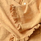 45 Plant Dyed Tenjiku Frill Square Cardigan Detail