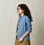 45 Plant Dyed Tenjiku Frill Square Cardigan Female Model