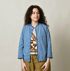 45 Plant Dyed Tenjiku Frill Square Cardigan Female Model
