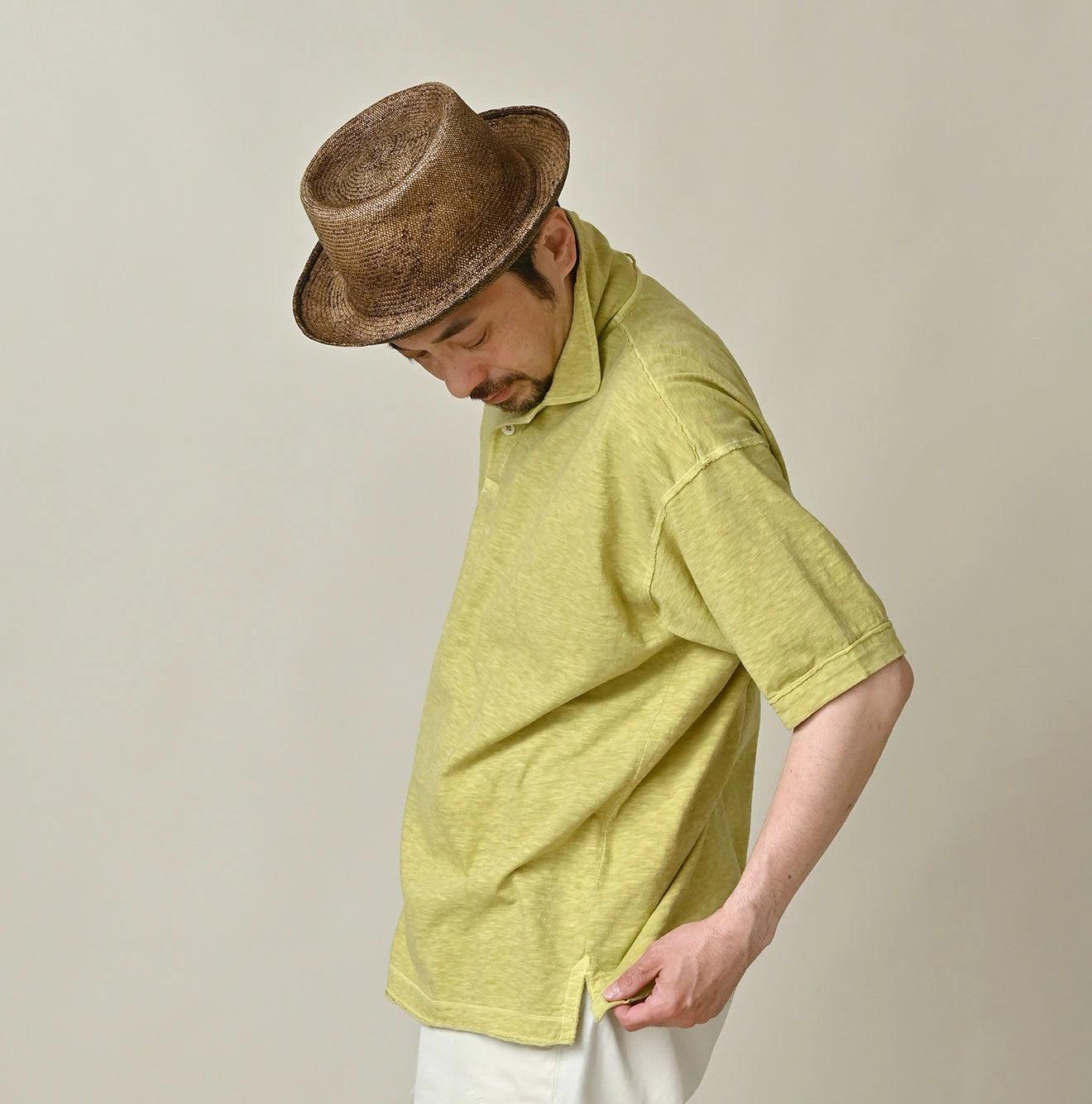 45 Plant Dyed Tenjiku 908 Polo Shirt Male Model