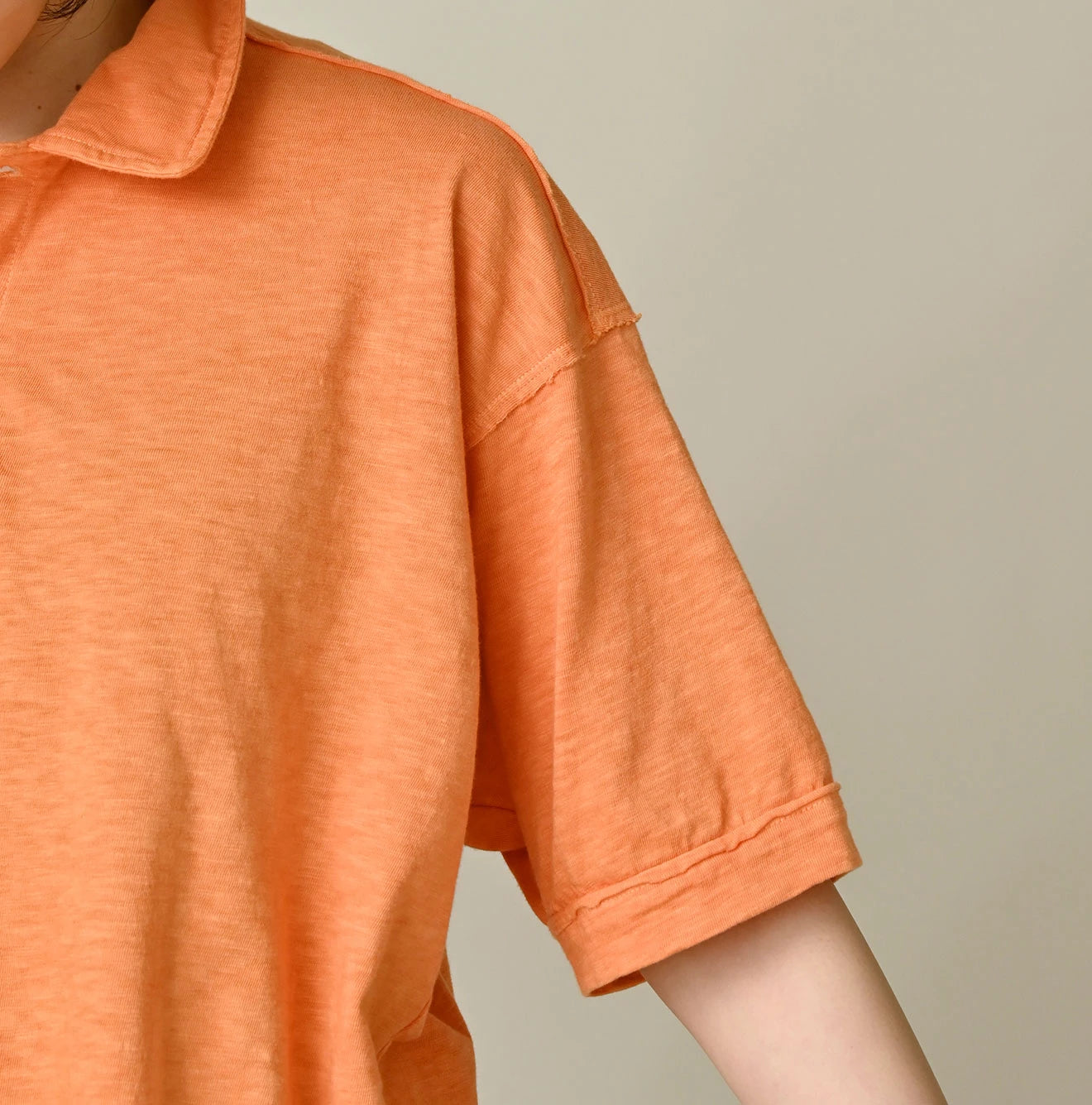45 Plant Dyed Tenjiku 908 Polo Shirt Detail
