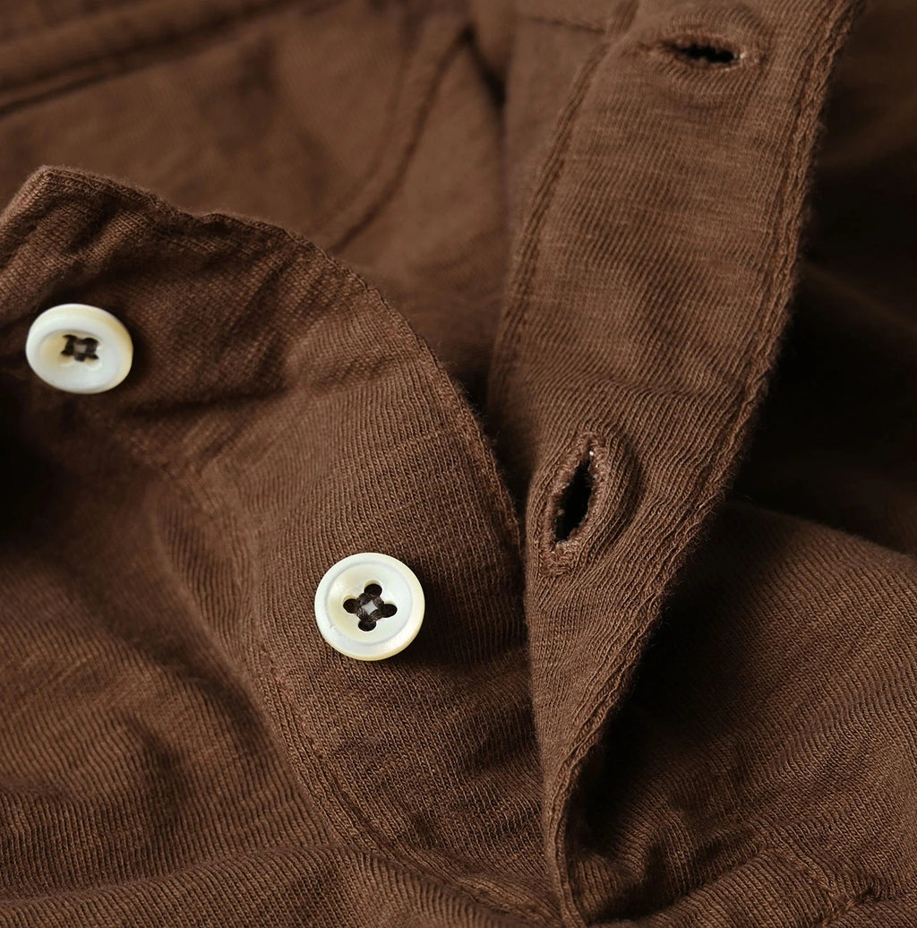 45 Plant Dyed Tenjiku 908 Polo Shirt Detail
