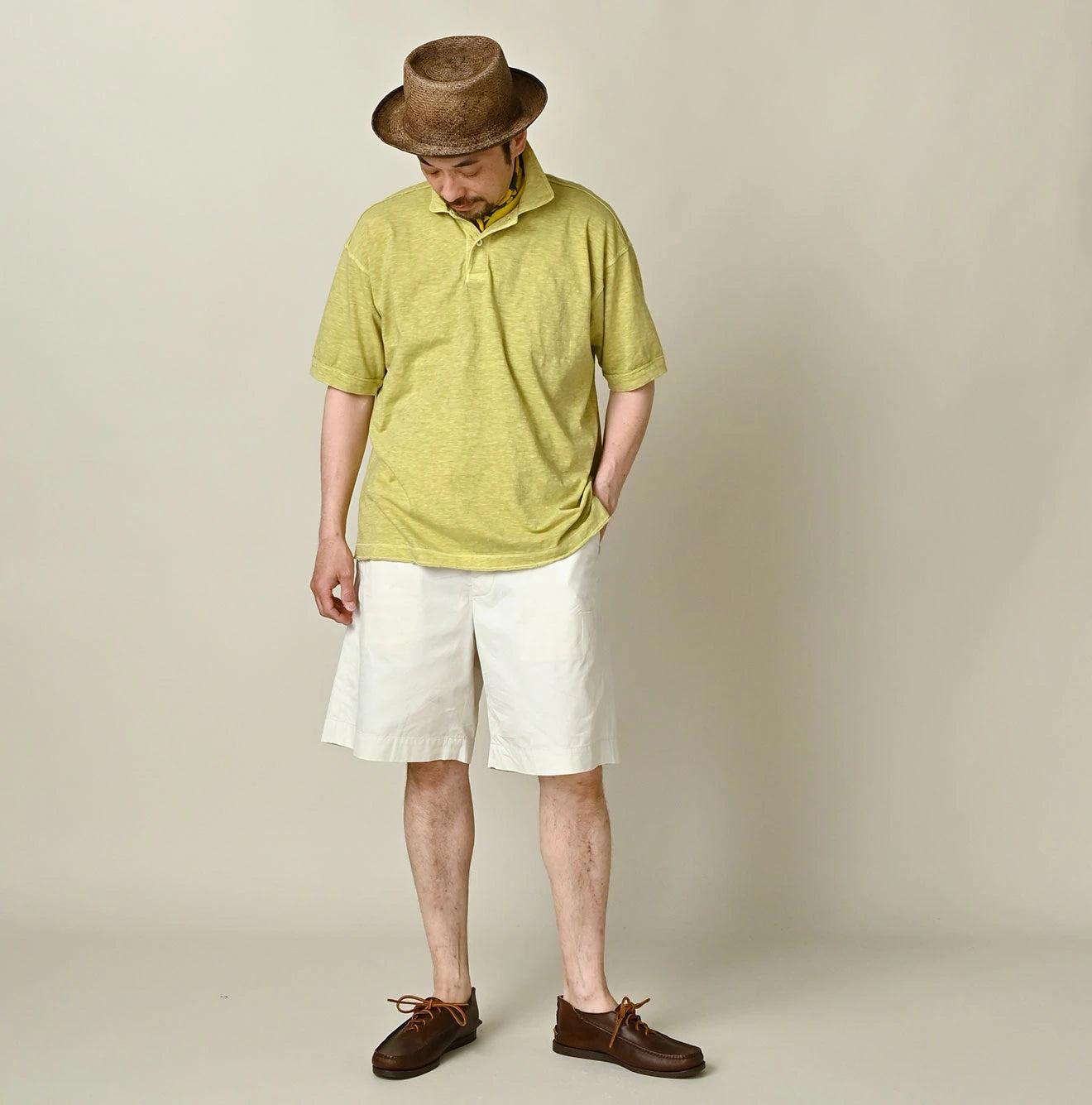 45 Plant Dyed Tenjiku 908 Polo Shirt Male Model
