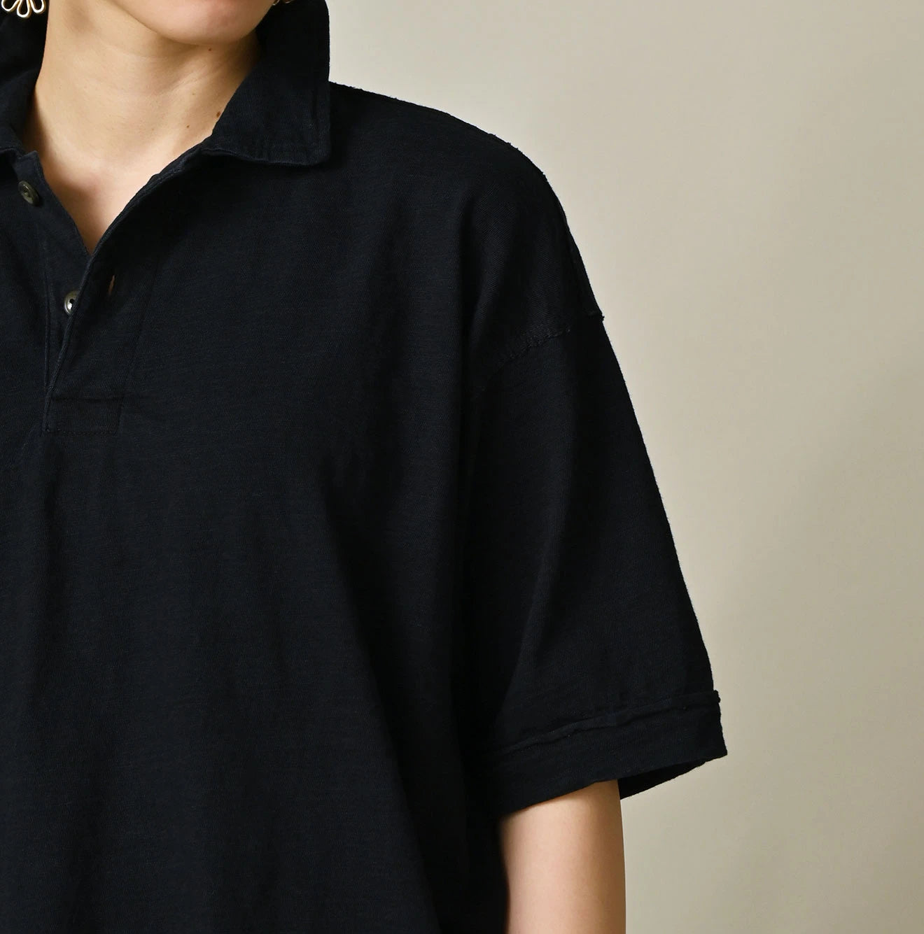 Indigo Tenjiku 908 Polo Shirt Detail