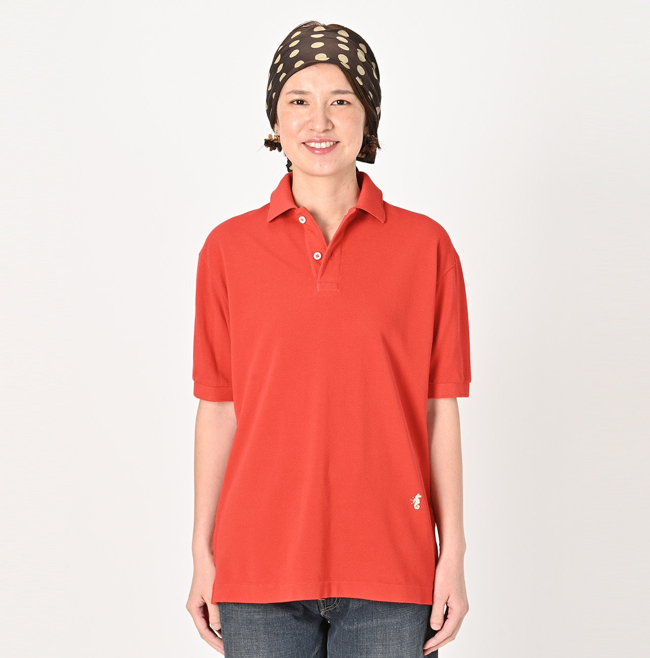 Supima Cotton Kanoko Loafer Polo Female Model