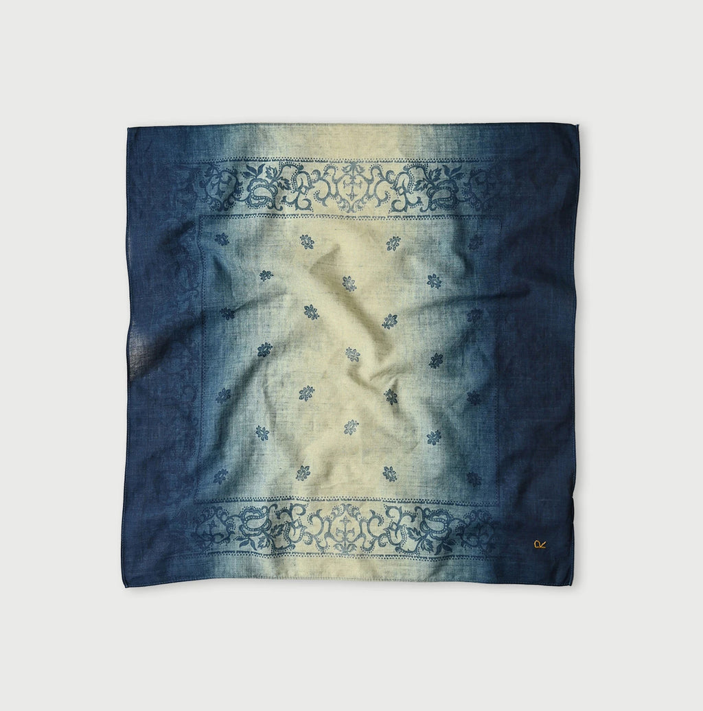 Indigo Supima Selvage Spring Mist Bandana Indigo Zyu
