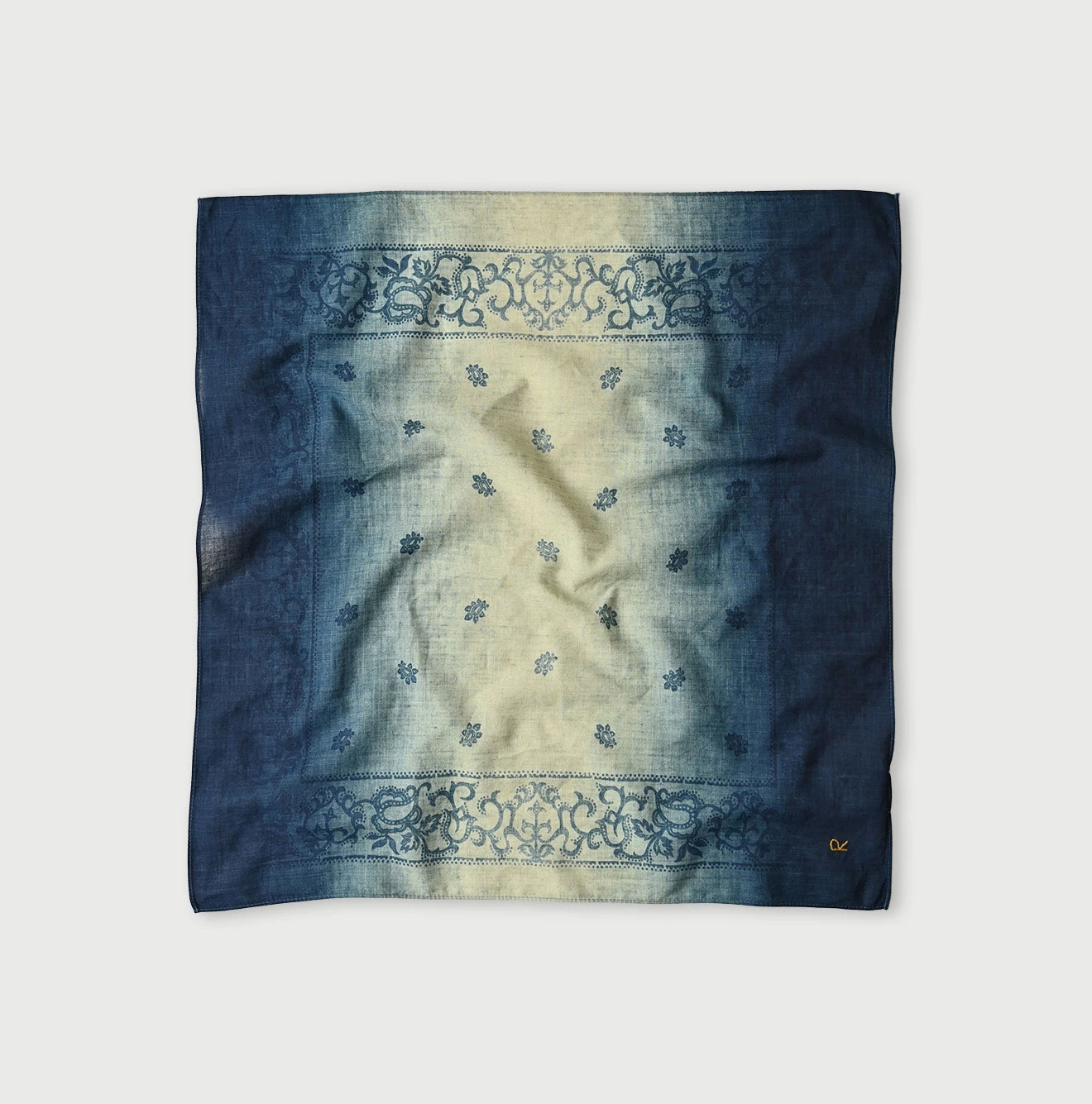 Indigo Supima Selvage Spring Mist Bandana Indigo Zyu
