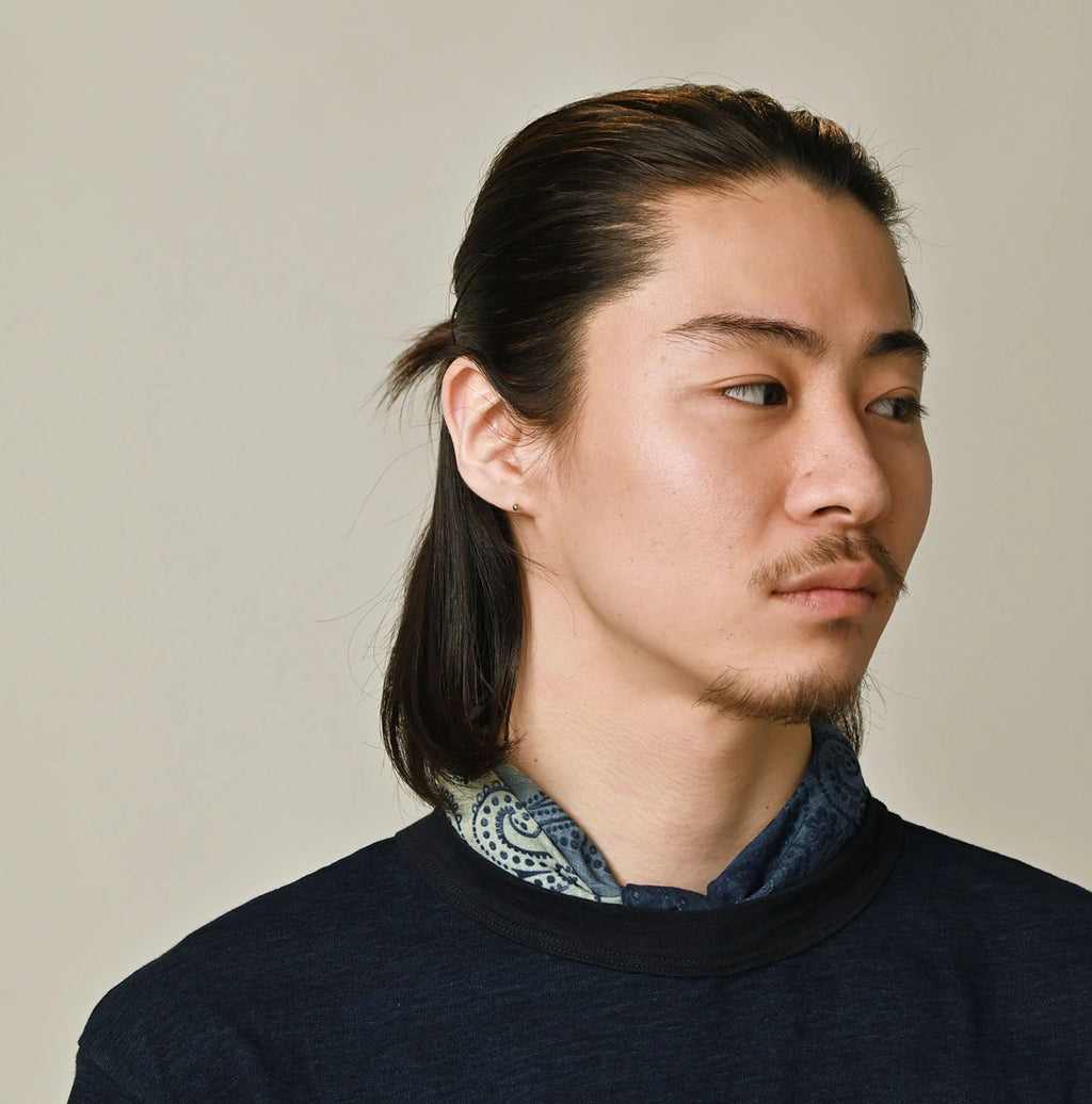 Indigo Supima Selvage Spring Mist Bandana