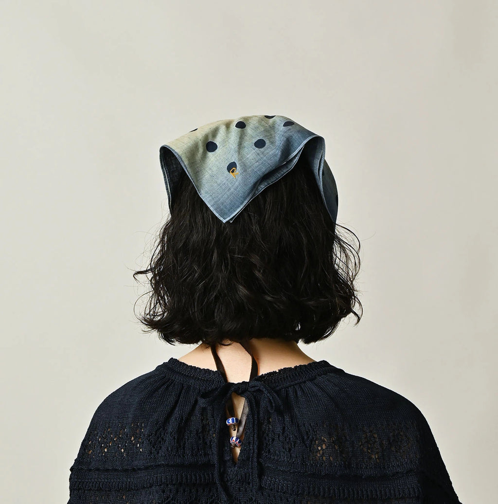 Indigo Supima Selvage Spring Mist Bandana