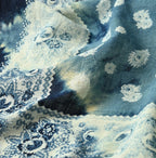 Indigo Gauze Flower Storm Bandana
