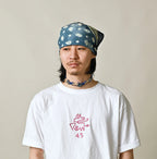 Indigo Gauze Flower Storm Bandana