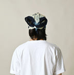 Indigo Gauze Flower Storm Bandana