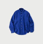 Indian Linen Chambray 908 Petite Collar Ocean Shirt Blue