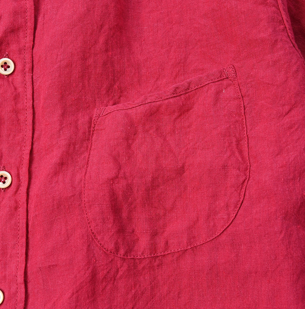 Indian Linen Chambray 908 Petite Collar Ocean Shirt Detail