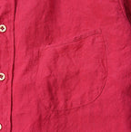 Indian Linen Chambray 908 Petite Collar Ocean Shirt Detail