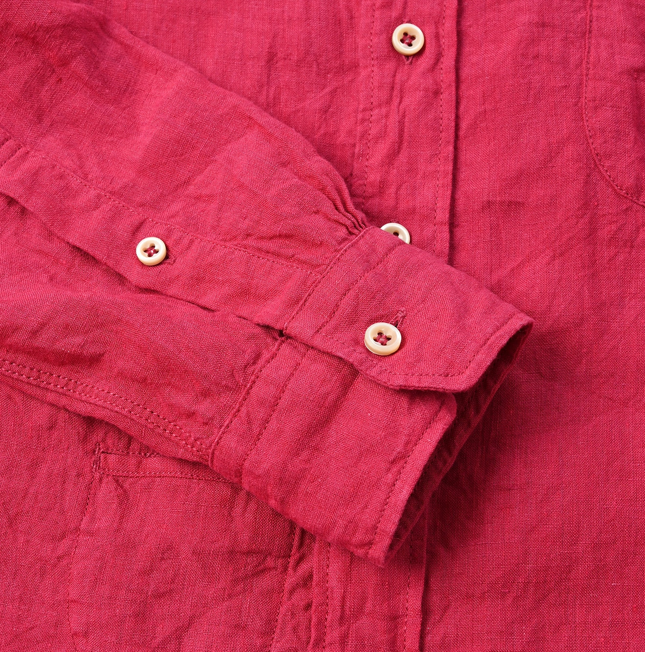 Indian Linen Chambray 908 Petite Collar Ocean Shirt Detail