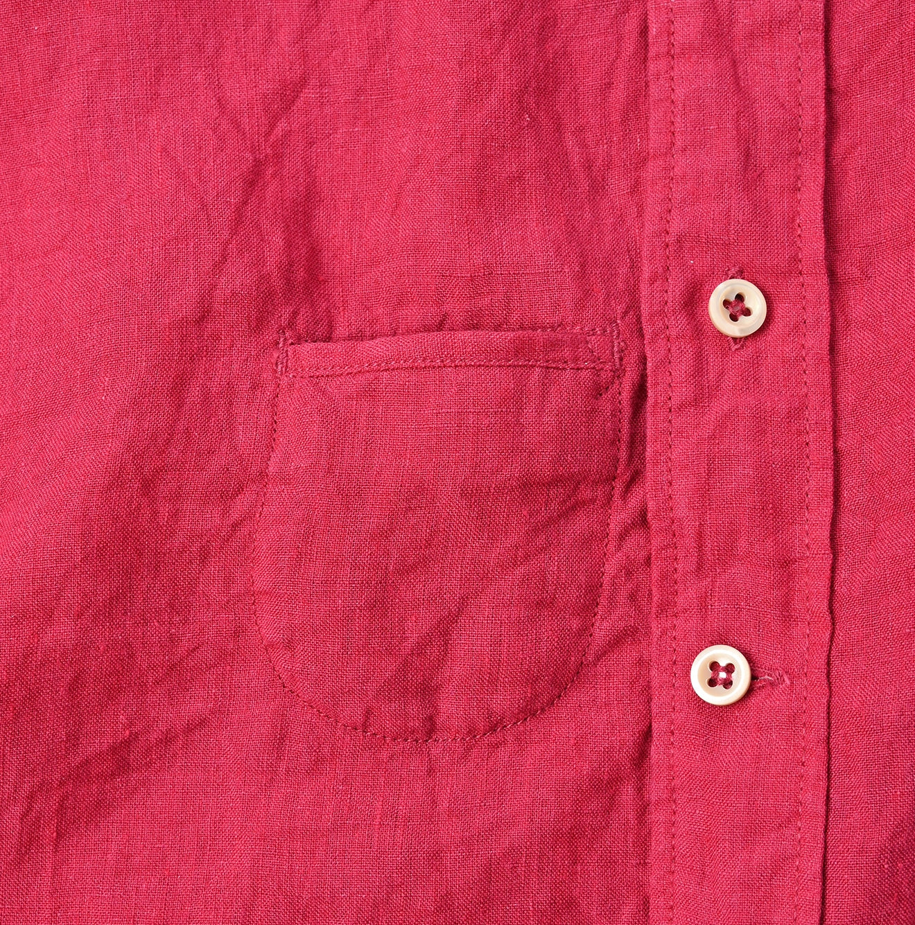 Indian Linen Chambray 908 Petite Collar Ocean Shirt Detail