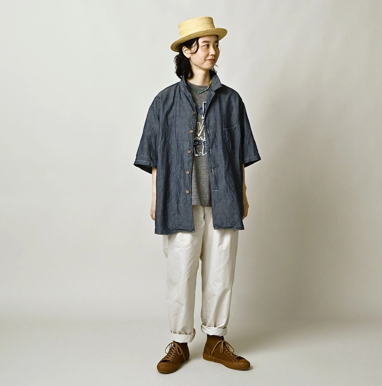 Cotton Linen Dungaree LeiLei Shirt MEN Nou