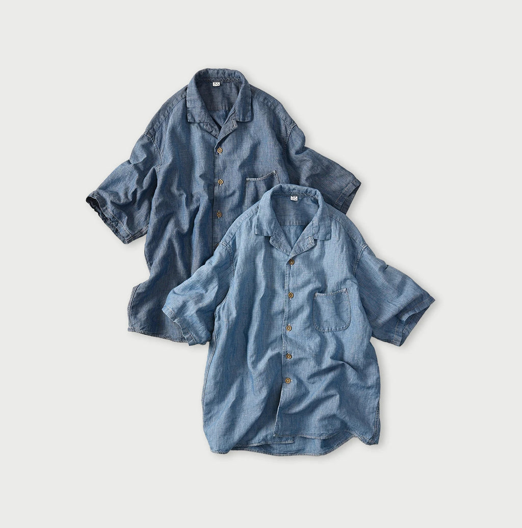 Cotton Linen Dungaree LeiLei Shirt MEN Distressed