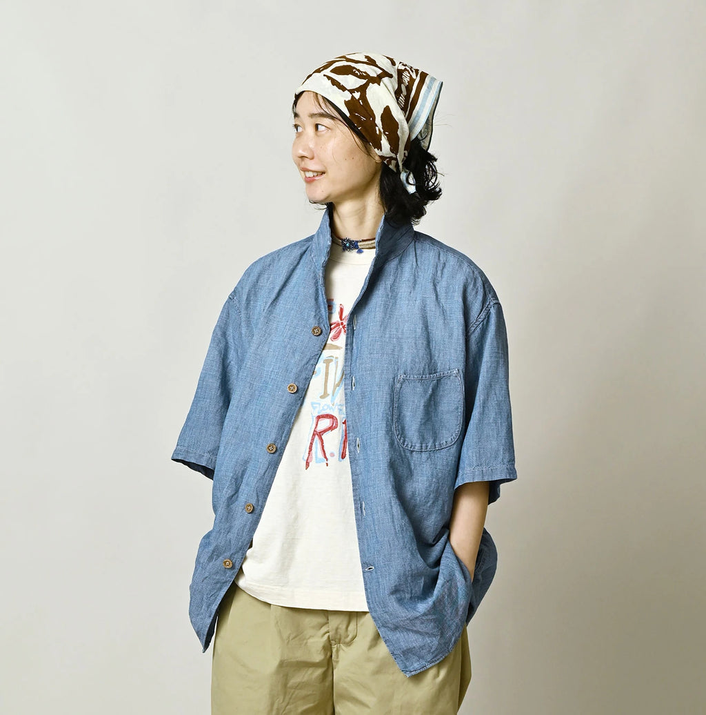 Cotton Linen Dungaree LeiLei Shirt MEN Distressed