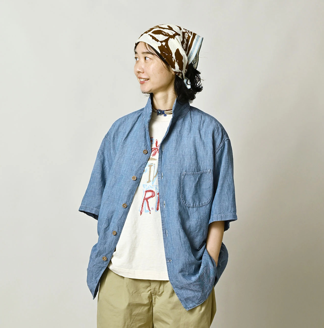 Cotton Linen Dungaree LeiLei Shirt MEN Distressed