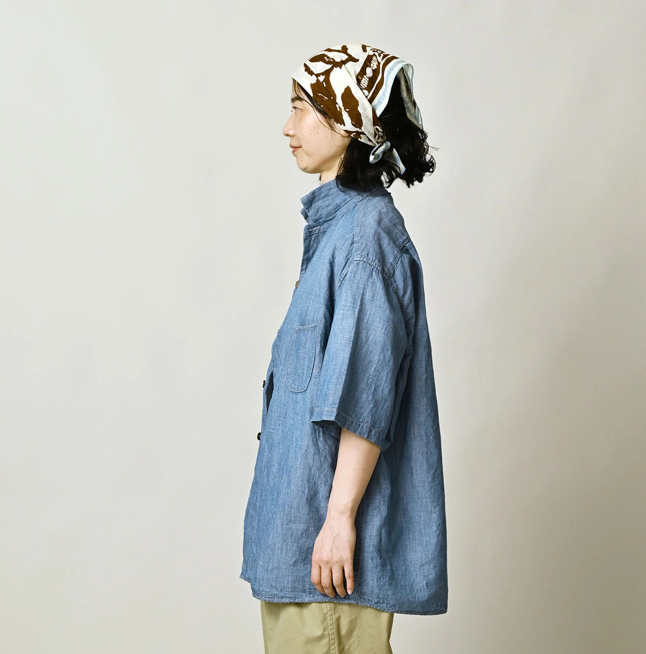 Cotton Linen Dungaree LeiLei Shirt MEN Distressed