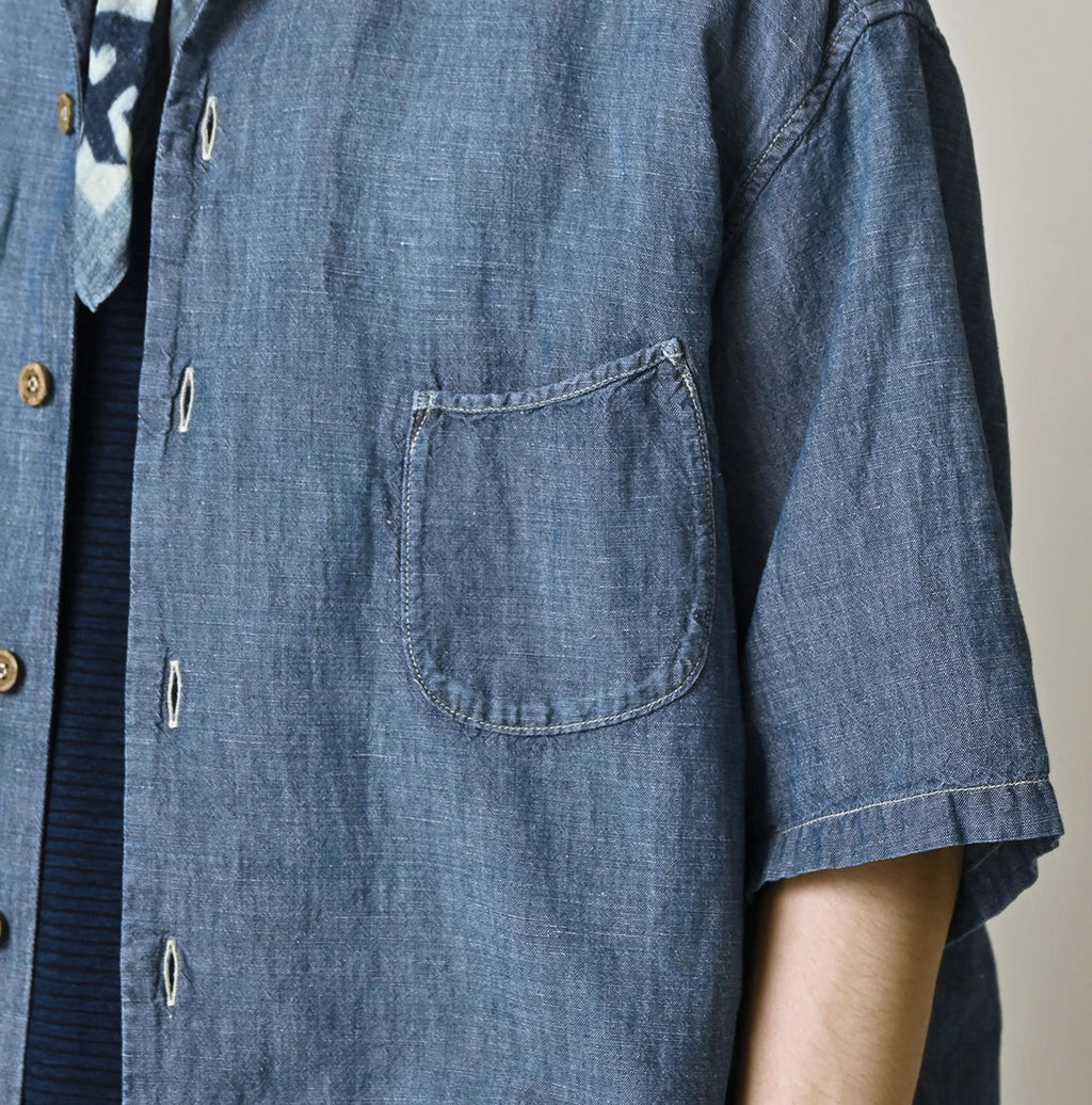 Cotton Linen Dungaree LeiLei Shirt MEN Distressed