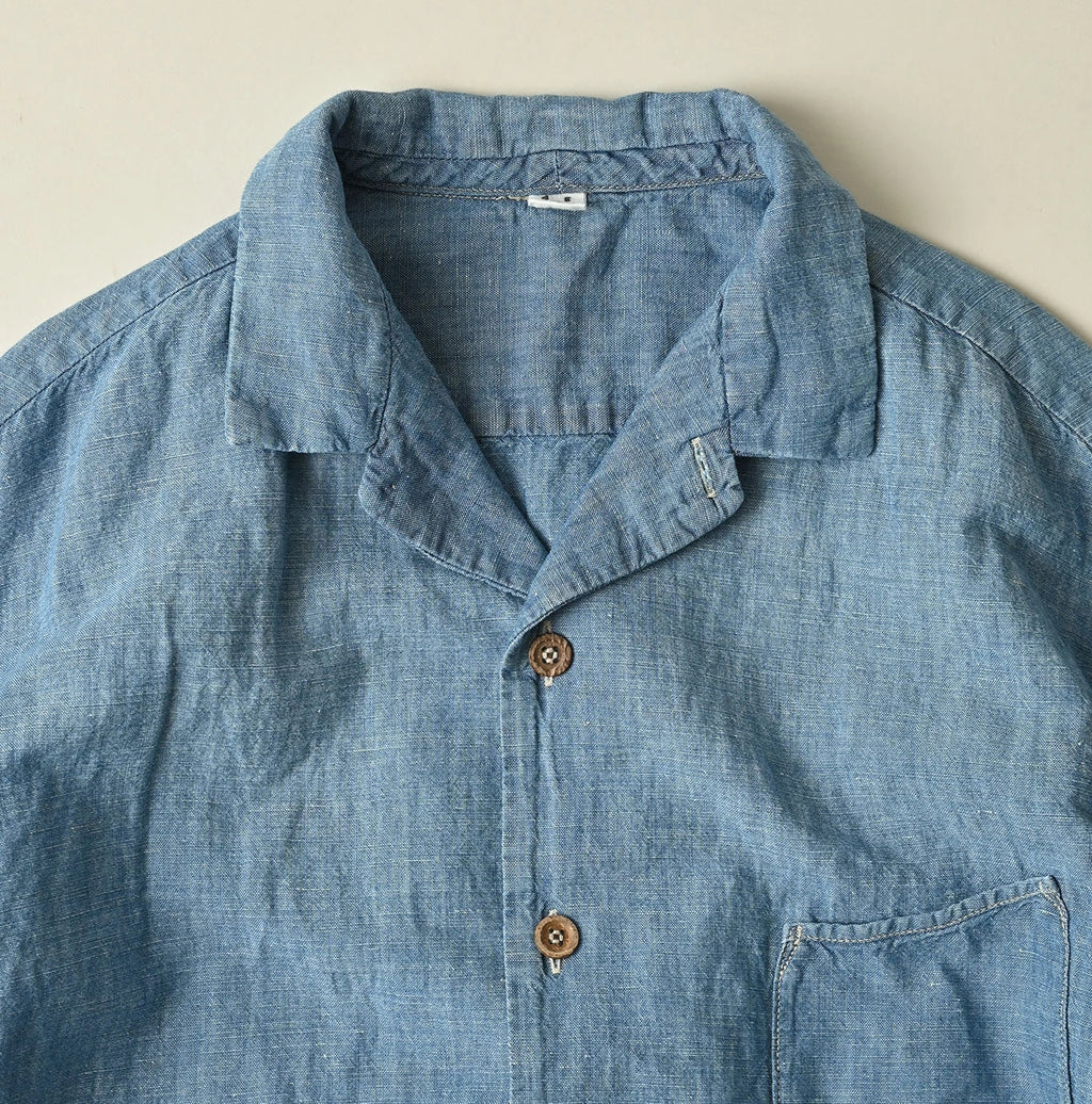 Cotton Linen Dungaree LeiLei Shirt MEN Distressed