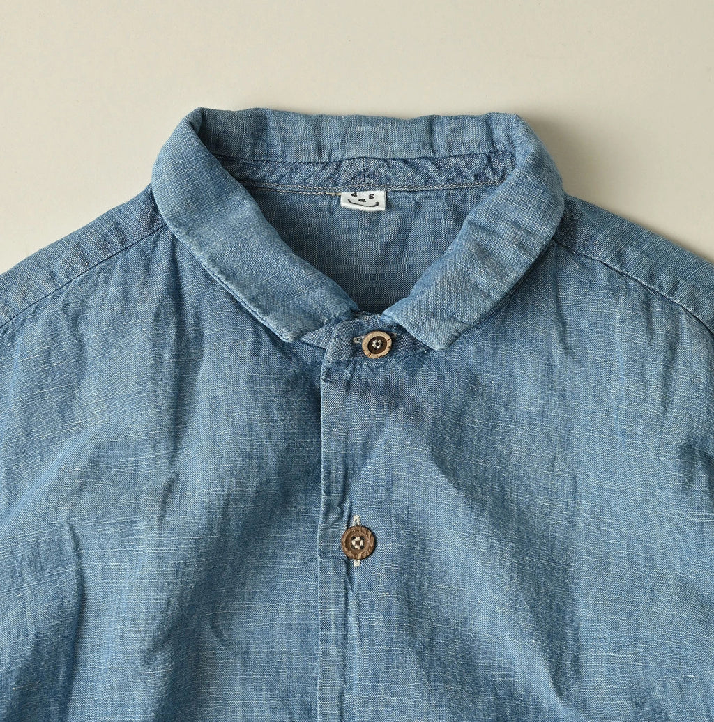 Cotton Linen Dungaree LeiLei Shirt MEN Distressed
