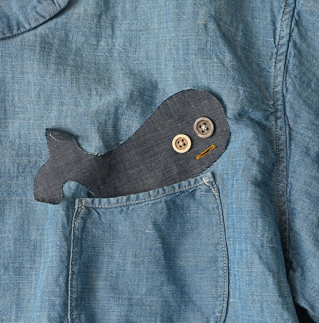 Cotton Linen Dungaree LeiLei Shirt MEN Distressed
