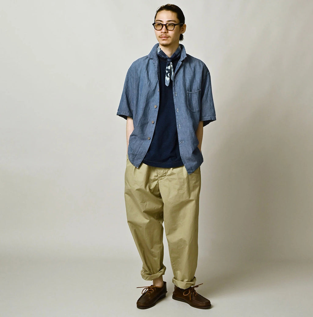 Cotton Linen Dungaree LeiLei Shirt MEN Distressed