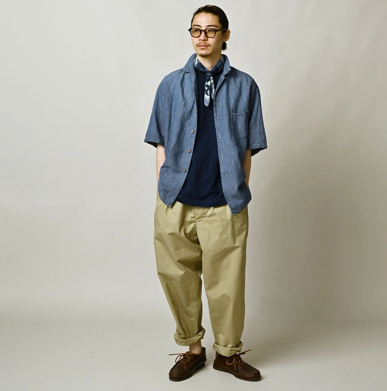 Cotton Linen Dungaree LeiLei Shirt MEN Distressed