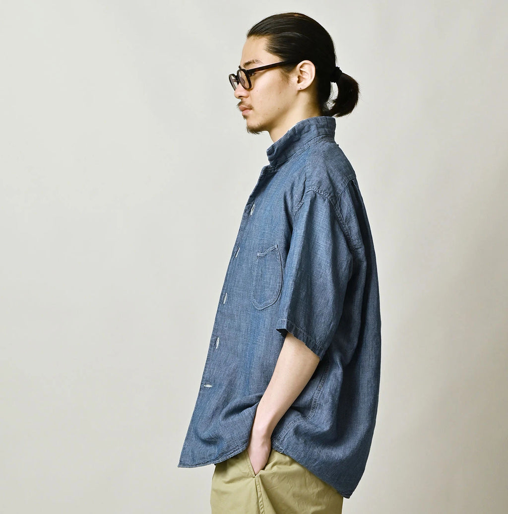 Cotton Linen Dungaree LeiLei Shirt MEN Distressed