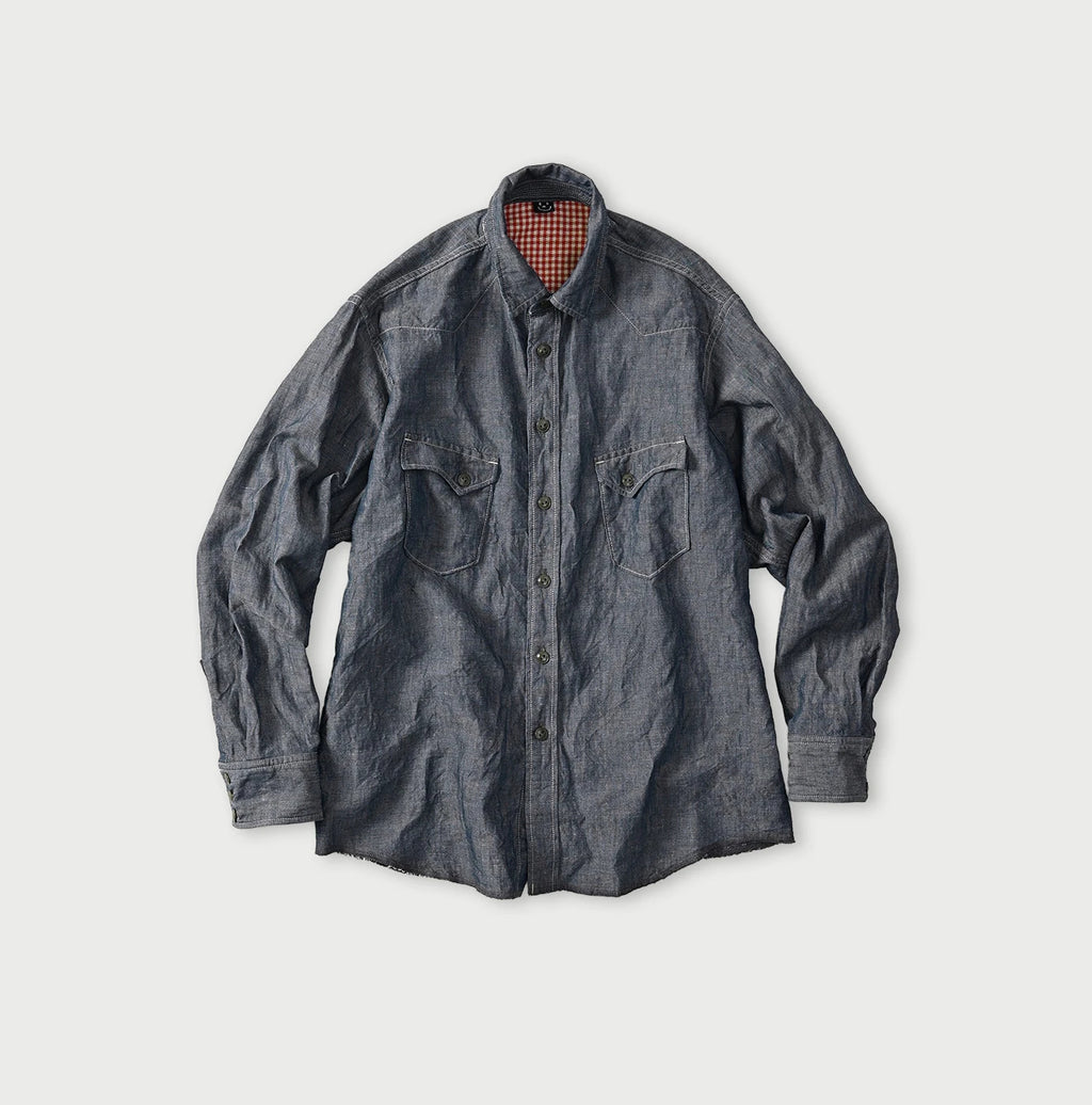 Cotton Linen Dungaree 908 Ocean Eastern Shirt Nou