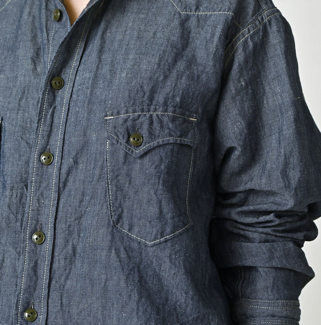 Cotton Linen Dungaree 908 Ocean Eastern Shirt Nou