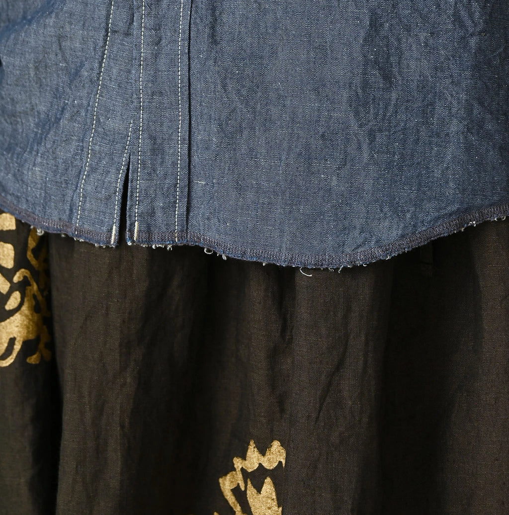 Cotton Linen Dungaree 908 Ocean Eastern Shirt Nou